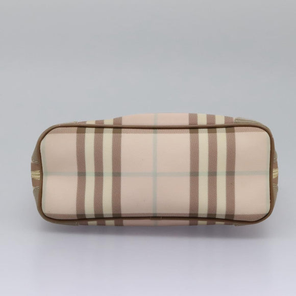 BURBERRY Nova Check Hand Bag PVC Pink Auth 114504