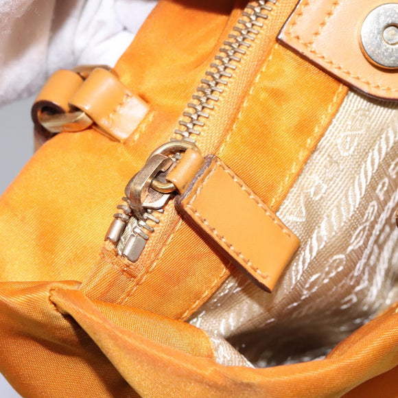 PRADA Shoulder Bag Nylon Orange Auth 114511