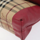 BURBERRY Nova Check Shoulder Bag PVC Pink Beige Auth 114520-9