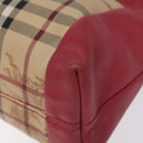 BURBERRY Nova Check Shoulder Bag PVC Pink Beige Auth 114520-12