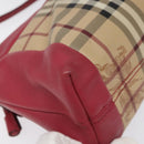 BURBERRY Nova Check Shoulder Bag PVC Pink Beige Auth 114520-13