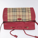 BURBERRY Nova Check Shoulder Bag PVC Pink Beige Auth 114520-11