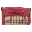 BURBERRY Nova Check Shoulder Bag PVC Pink Beige Auth 114520-2