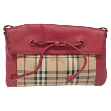 BURBERRY Nova Check Shoulder Bag PVC Pink Beige Auth 114520 - 0