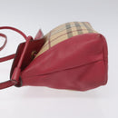 BURBERRY Nova Check Shoulder Bag PVC Pink Beige Auth 114520-4