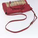 BURBERRY Nova Check Shoulder Bag PVC Pink Beige Auth 114520-7