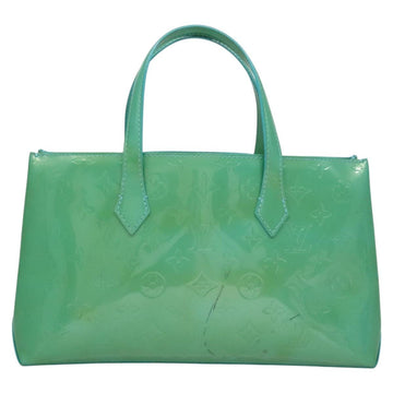 LOUIS VUITTON Monogram Vernis Wilshire PM Hand Bag Blue Lagon M91724 Auth 114561 - 0