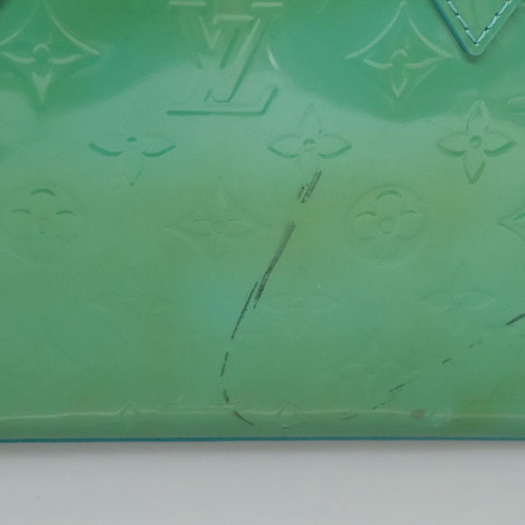 LOUIS VUITTON Monogram Vernis Wilshire PM Hand Bag Blue Lagon M91724 Auth 114561