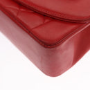 CHANEL Diana 25 Chain Shoulder Bag Lamb Skin Red CC Auth 114568A-16
