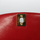 CHANEL Diana 25 Chain Shoulder Bag Lamb Skin Red CC Auth 114568A-9