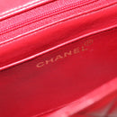 CHANEL Diana 25 Chain Shoulder Bag Lamb Skin Red CC Auth 114568A-22
