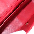 CHANEL Diana 25 Chain Shoulder Bag Lamb Skin Red CC Auth 114568A-10
