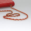 CHANEL Diana 25 Chain Shoulder Bag Lamb Skin Red CC Auth 114568A-7