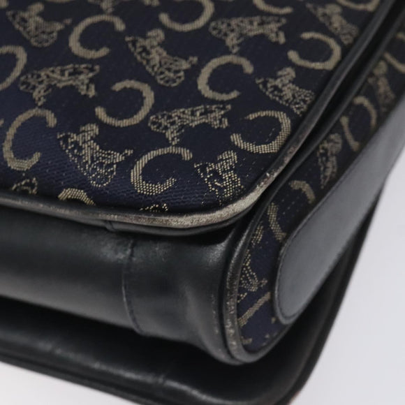 CELINE C Sulky Shoulder Bag Canvas Navy Auth 114587