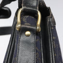 CELINE C Sulky Shoulder Bag Canvas Navy Auth 114587-10