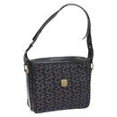 CELINE C Sulky Shoulder Bag Canvas Navy Auth 114587-1