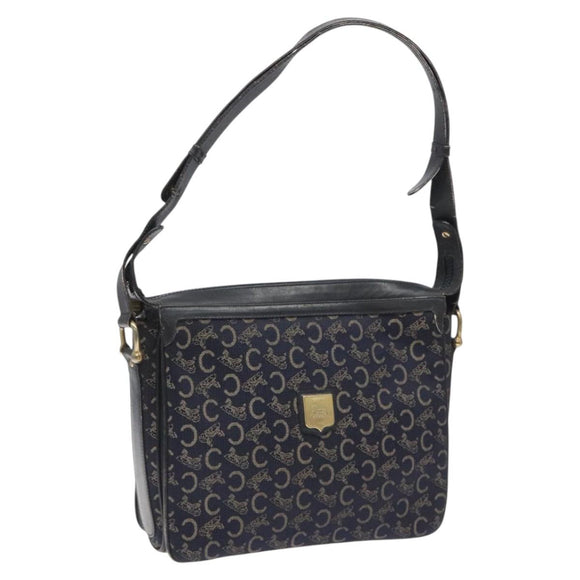 CELINE C Sulky Shoulder Bag Canvas Navy Auth 114587