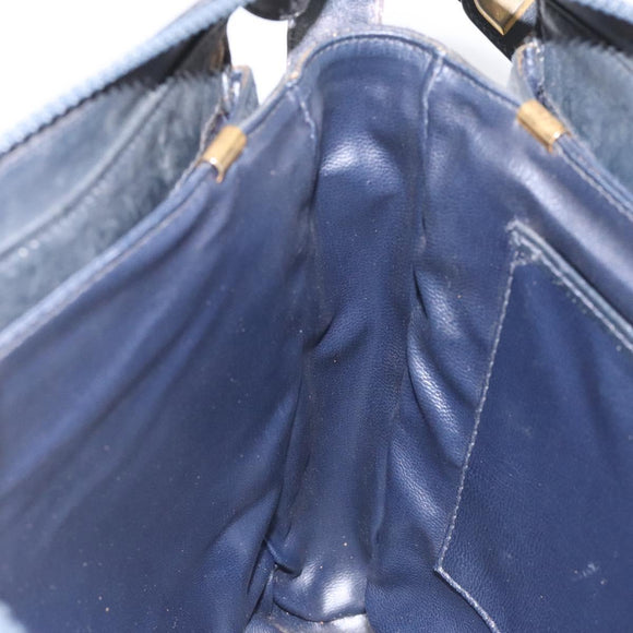 CELINE C Sulky Shoulder Bag Canvas Navy Auth 114587