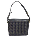 CELINE C Sulky Shoulder Bag Canvas Navy Auth 114587-2