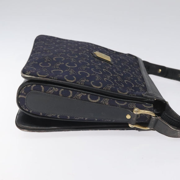 CELINE C Sulky Shoulder Bag Canvas Navy Auth 114587