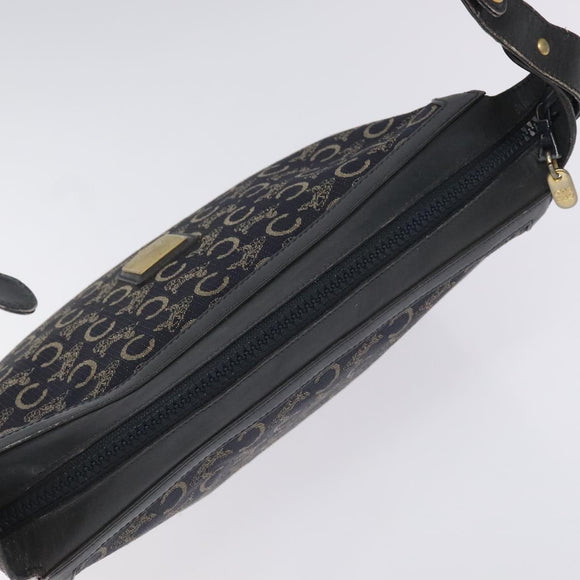 CELINE C Sulky Shoulder Bag Canvas Navy Auth 114587