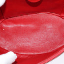 CELINE Chain Shoulder Bag Leather Red Gold Auth 114588-11