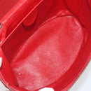 CELINE Chain Shoulder Bag Leather Red Gold Auth 114588-19