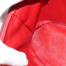 CELINE Chain Shoulder Bag Leather Red Gold Auth 114588-20