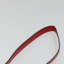 CELINE Chain Shoulder Bag Leather Red Gold Auth 114588-14