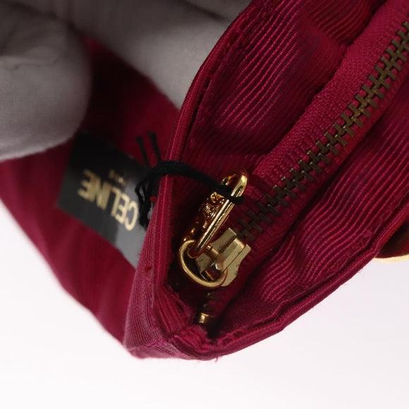 CELINE Pouch Nylon Black Gold Auth 114590