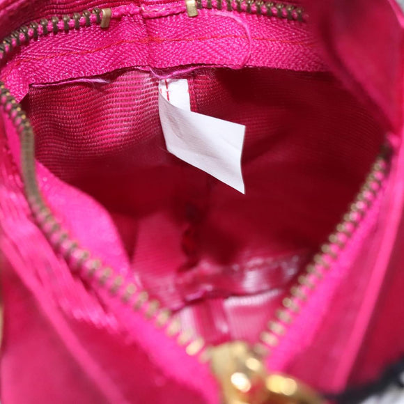 CELINE Pouch Nylon Black Gold Auth 114590