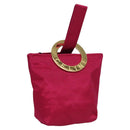 CELINE Pouch Nylon Black Gold Auth 114590-1