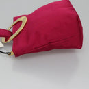 CELINE Pouch Nylon Black Gold Auth 114590-4