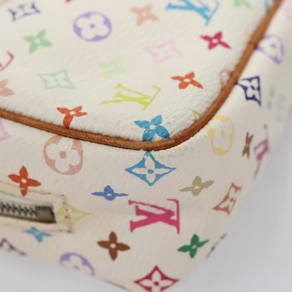 LOUIS VUITTON Monogram Multicolor Trousse Wapity Pouch White M58033 Auth 114598V