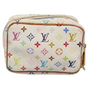 LOUIS VUITTON Monogram Multicolor Trousse Wapity Pouch White M58033 Auth 114598V-2