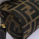 FENDI Zucca Canvas Pouch Brown Black Auth 114599V-7