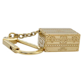 LOUIS VUITTON Trunk Charm metal Gold LV Auth 114602