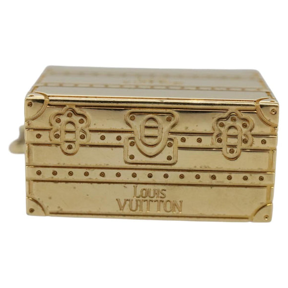LOUIS VUITTON Trunk Charm metal Gold LV Auth 114602