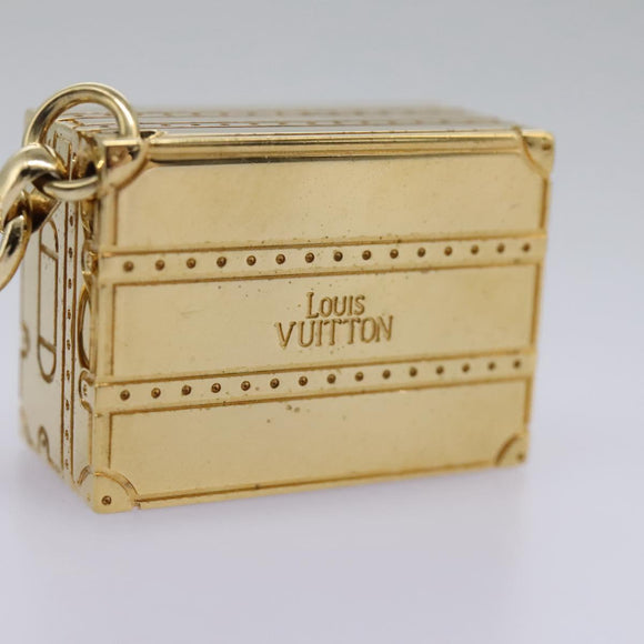 LOUIS VUITTON Trunk Charm metal Gold LV Auth 114602