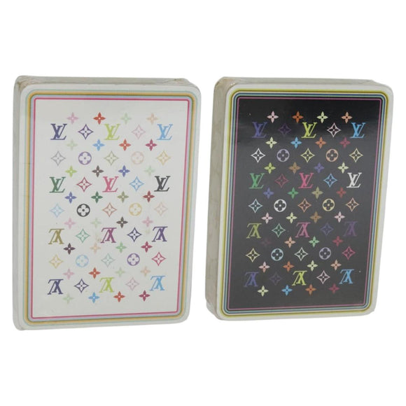 LOUIS VUITTON Monogram Multicolor Playing Cards Black White LV Auth 114606S