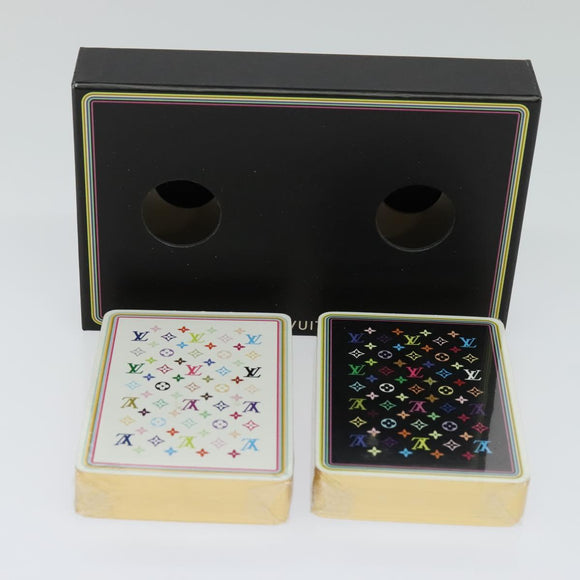 LOUIS VUITTON Monogram Multicolor Playing Cards Black White LV Auth 114606S