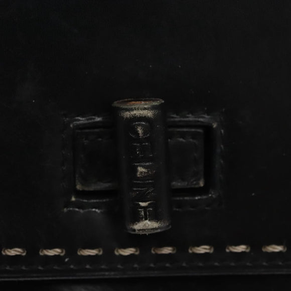 CELINE Hand Bag Leather Black Auth 114646