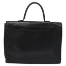CELINE Hand Bag Leather Black Auth 114646-2