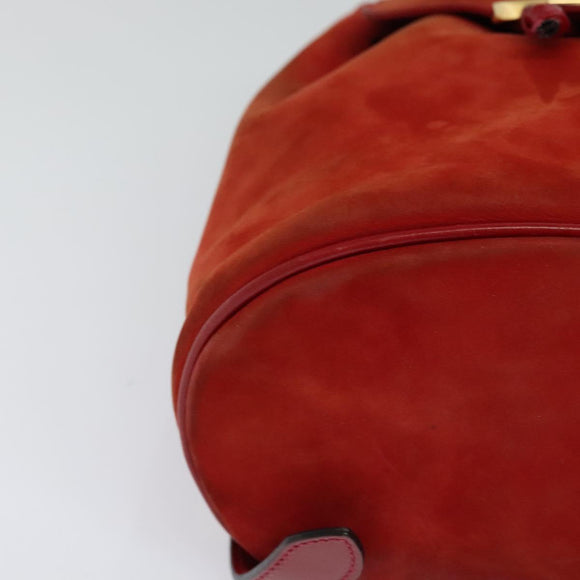 Salvatore Ferragamo Backpack Suede Red Auth 114655