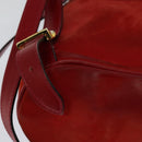Salvatore Ferragamo Backpack Suede Red Auth 114655-14