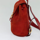 Salvatore Ferragamo Backpack Suede Red Auth 114655-3