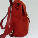 Salvatore Ferragamo Backpack Suede Red Auth 114655-5