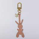 LOUIS VUITTON Rabbit Jeff Key Ring metal Pink M62734 LV Auth 114656-2