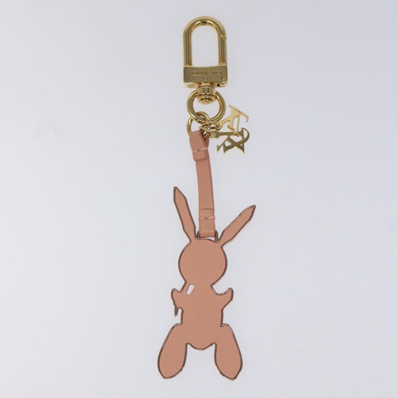 LOUIS VUITTON Rabbit Jeff Key Ring metal Pink M62734 LV Auth 114656