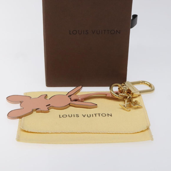 LOUIS VUITTON Rabbit Jeff Key Ring metal Pink M62734 LV Auth 114656